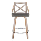 Charlotte 24 Sgabello da bancone ad altezza fissa con gambe in legno curvato (set da 2)