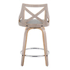 Charlotte 24 Sgabello da bancone ad altezza fissa con gambe in legno curvato (set da 2)