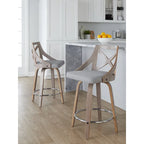 Charlotte 24 Sgabello da bancone ad altezza fissa con gambe in legno curvato (set da 2)
