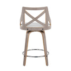 Charlotte 24 Sgabello da bancone ad altezza fissa con gambe in legno curvato (set da 2)