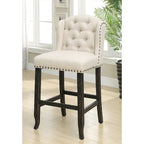 Tays Rustic Linen Tufted Bar Height Chairs (Set of 2) by  