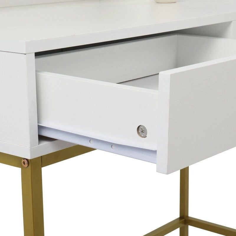 Large Vanity Set, Dressing Table Dresser Desk for Women, Girls, Bedroom (White, Black)