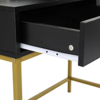 Set toeletta grande, Tavolino da trucco con cassetto per donne, ragazze, camera da letto (bianco, nero)