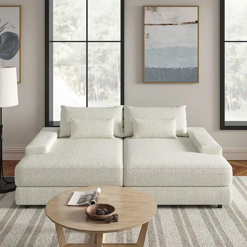 Divano Conradus Modren Oversize 57 con braccioli quadrati profondi di
