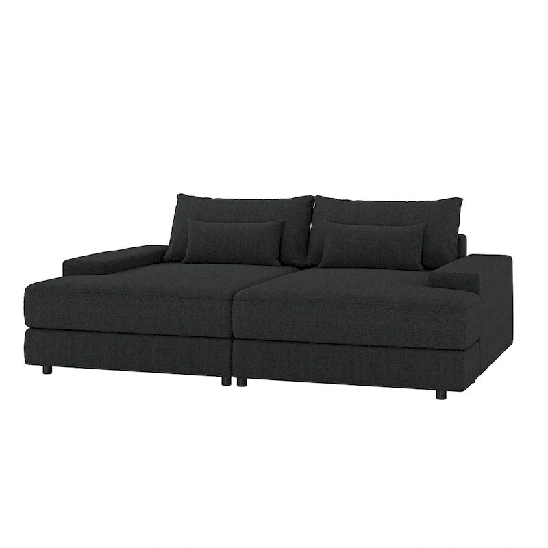 Divano Conradus Modren Oversize 57 con braccioli quadrati profondi di