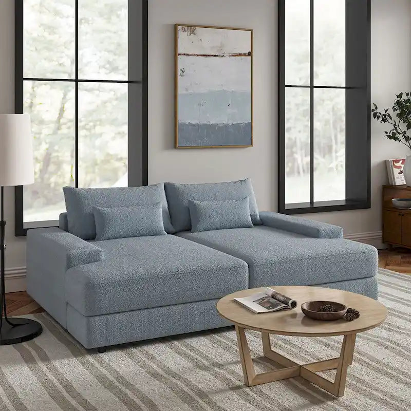Divano Conradus Modren Oversize 57 con braccioli quadrati profondi di