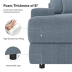 Divano Conradus Modren Oversize 57 con braccioli quadrati profondi di