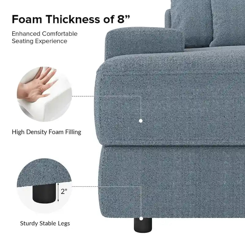 Divano Conradus Modren Oversize 57 con braccioli quadrati profondi di