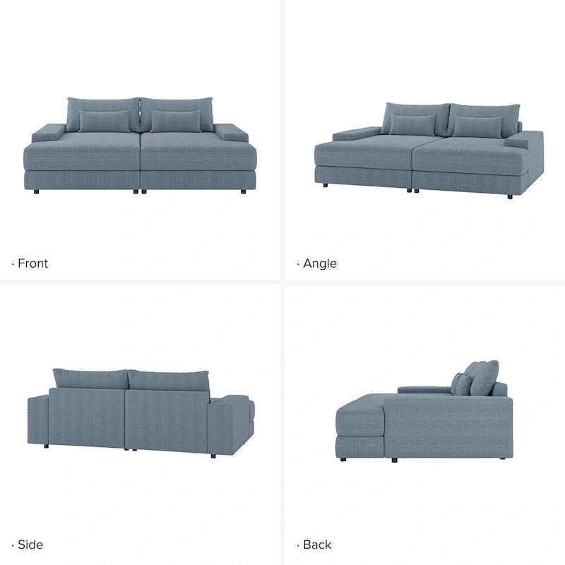 Divano Conradus Modren Oversize 57 con braccioli quadrati profondi di