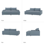 Divano Conradus Modren Oversize 57 con braccioli quadrati profondi di