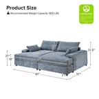 Divano Conradus Modren Oversize 57 con braccioli quadrati profondi di