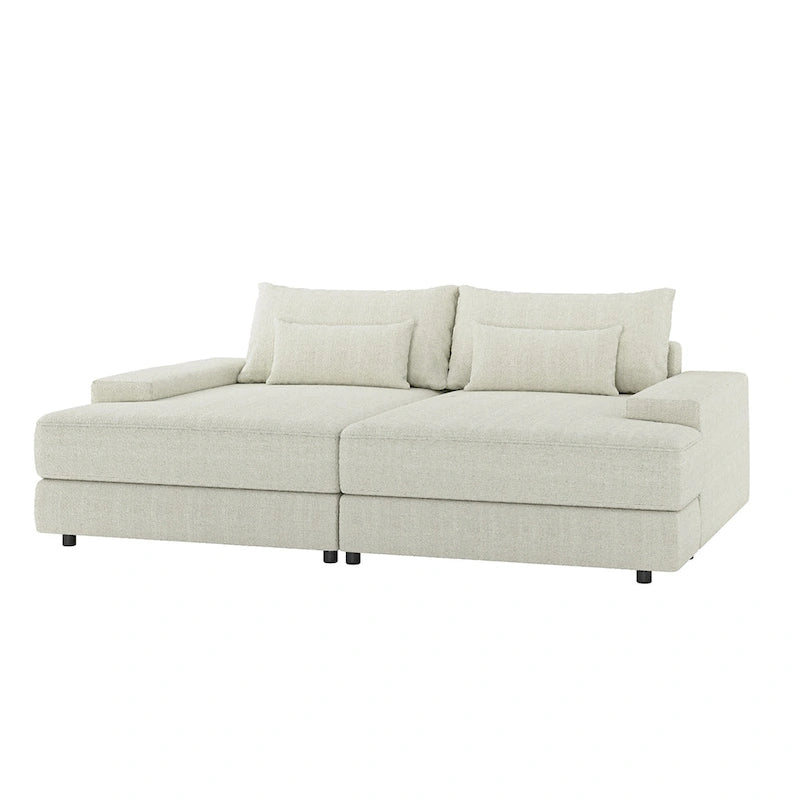 Divano Conradus Modren Oversize 57 con braccioli quadrati profondi di