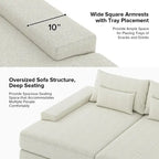 Divano Conradus Modren Oversize 57 con braccioli quadrati profondi di