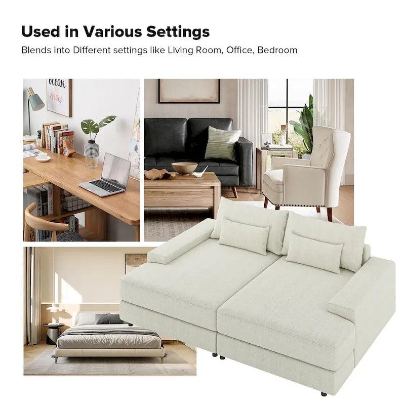 Divano Conradus Modren Oversize 57 con braccioli quadrati profondi di
