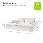 Divano Conradus Modren Oversize 57 con braccioli quadrati profondi di