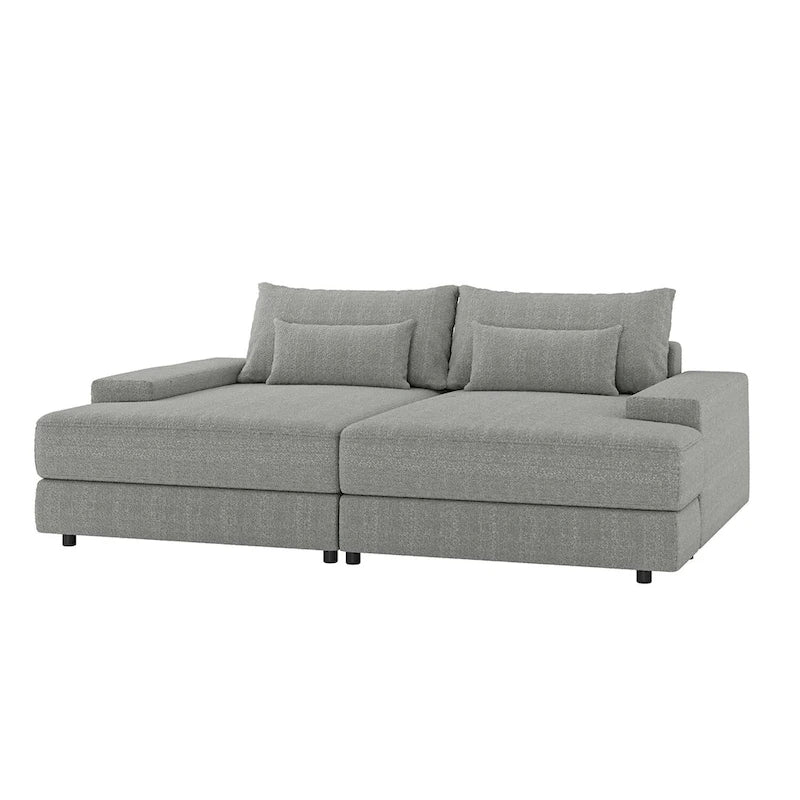 Divano Conradus Modren Oversize 57 con braccioli quadrati profondi di