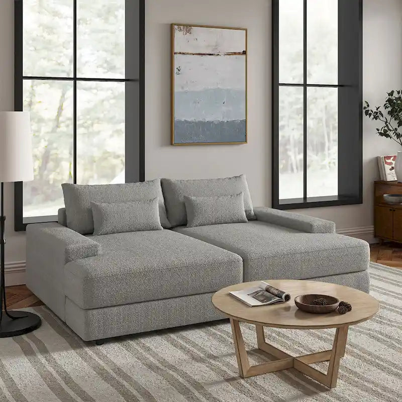 Divano Conradus Modren Oversize 57 con braccioli quadrati profondi di