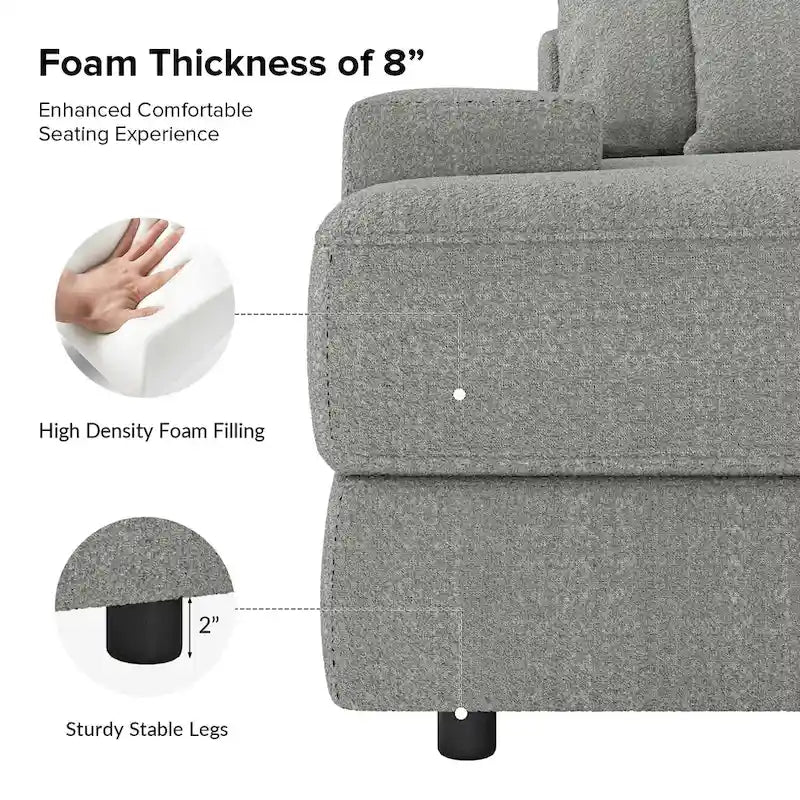 Divano Conradus Modren Oversize 57 con braccioli quadrati profondi di