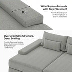 Divano Conradus Modren Oversize 57 con braccioli quadrati profondi di