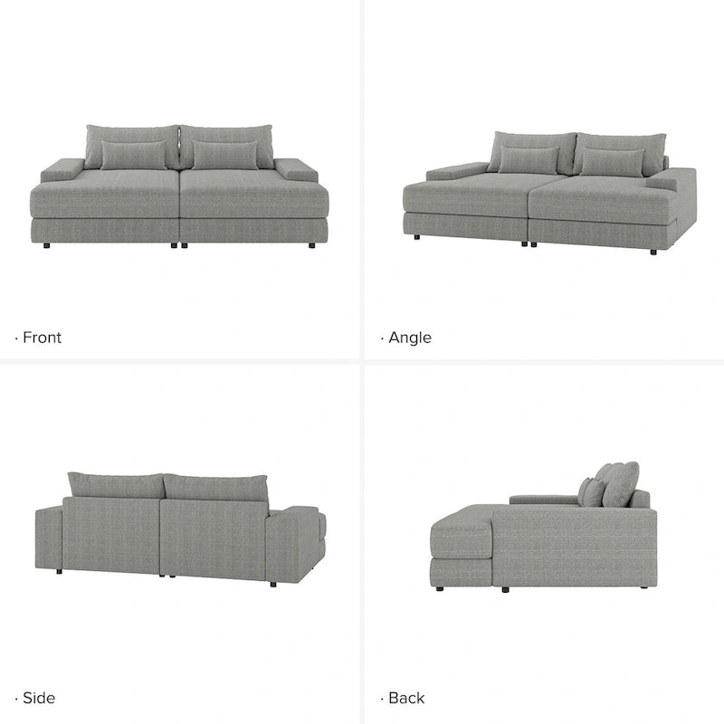Divano Conradus Modren Oversize 57 con braccioli quadrati profondi di