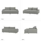 Divano Conradus Modren Oversize 57 con braccioli quadrati profondi di