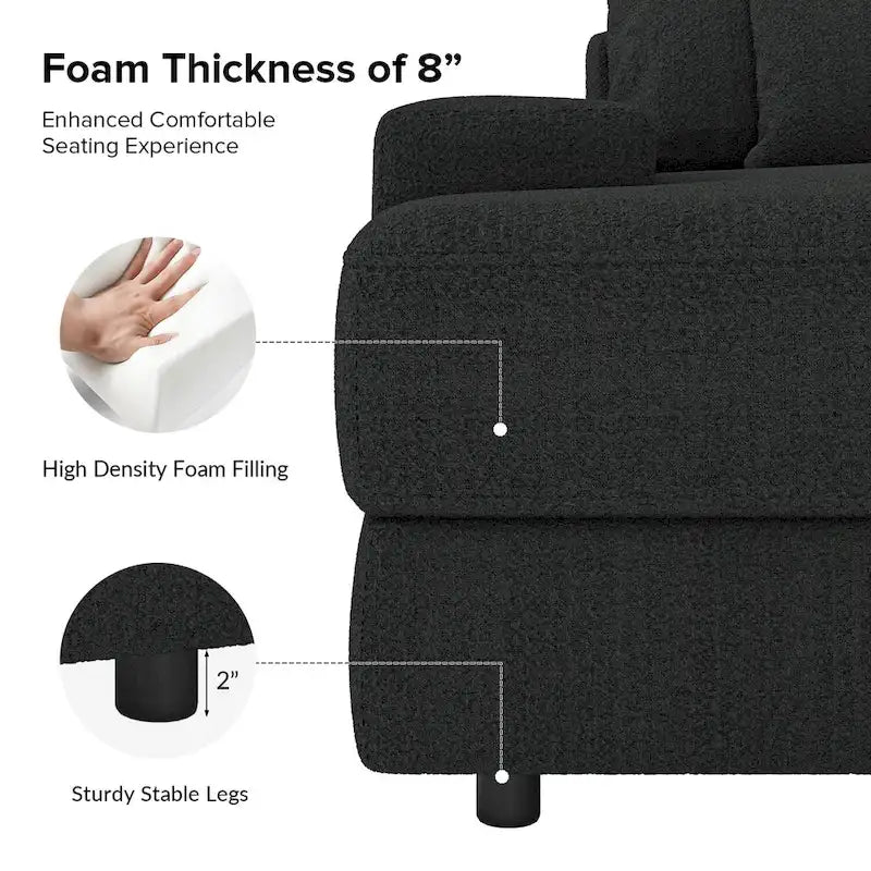 Divano Conradus Modren Oversize 57 con braccioli quadrati profondi di