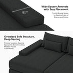 Divano Conradus Modren Oversize 57 con braccioli quadrati profondi di