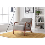   Biana Corduroy Fabric Accent Chair with Pillow and Rubberwood Frame