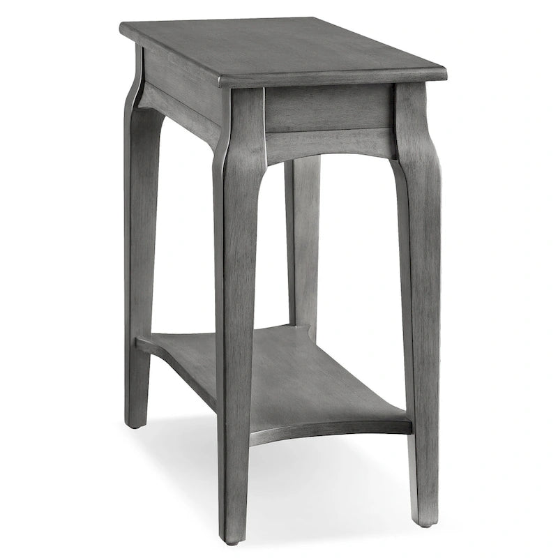Tavolino Stretto in Legno Grigio per Poltrona