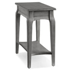Tavolino Stretto in Legno Grigio per Poltrona