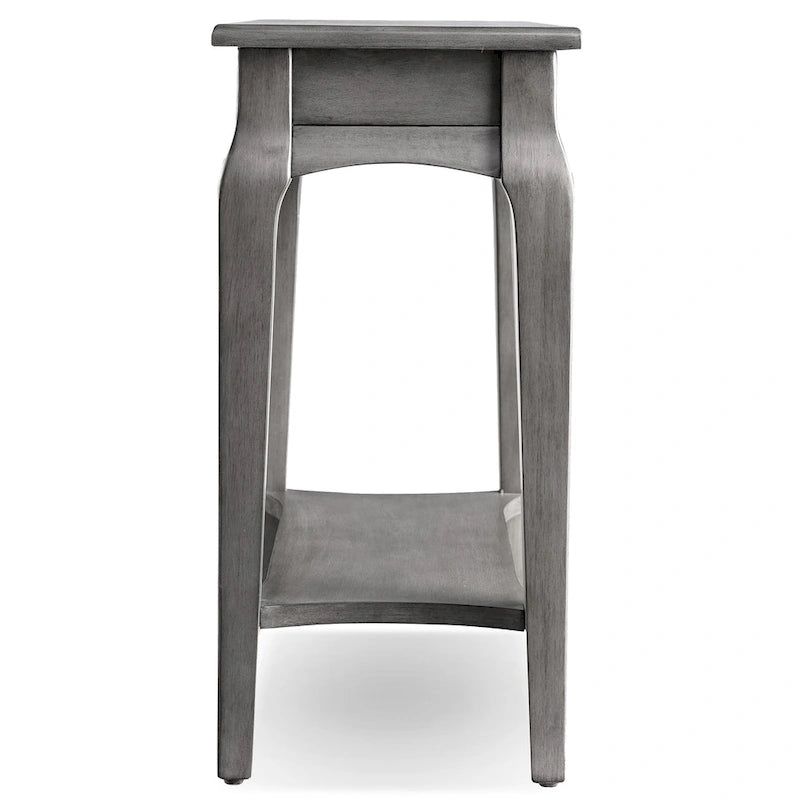 Tavolino Stretto in Legno Grigio per Poltrona