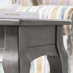 Tavolino Stretto in Legno Grigio per Poltrona