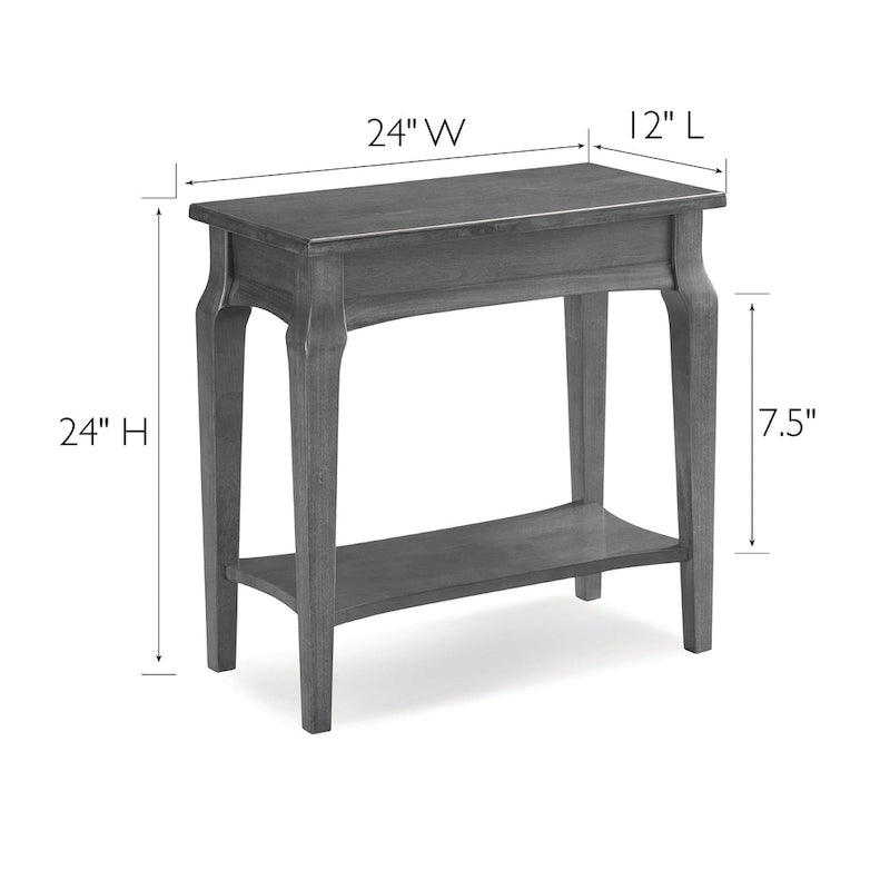Tavolino Stretto in Legno Grigio per Poltrona