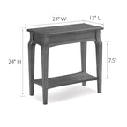 Tavolino Stretto in Legno Grigio per Poltrona