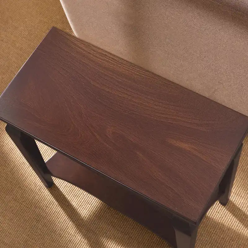 Tavolino Stretto in Legno Grigio per Poltrona