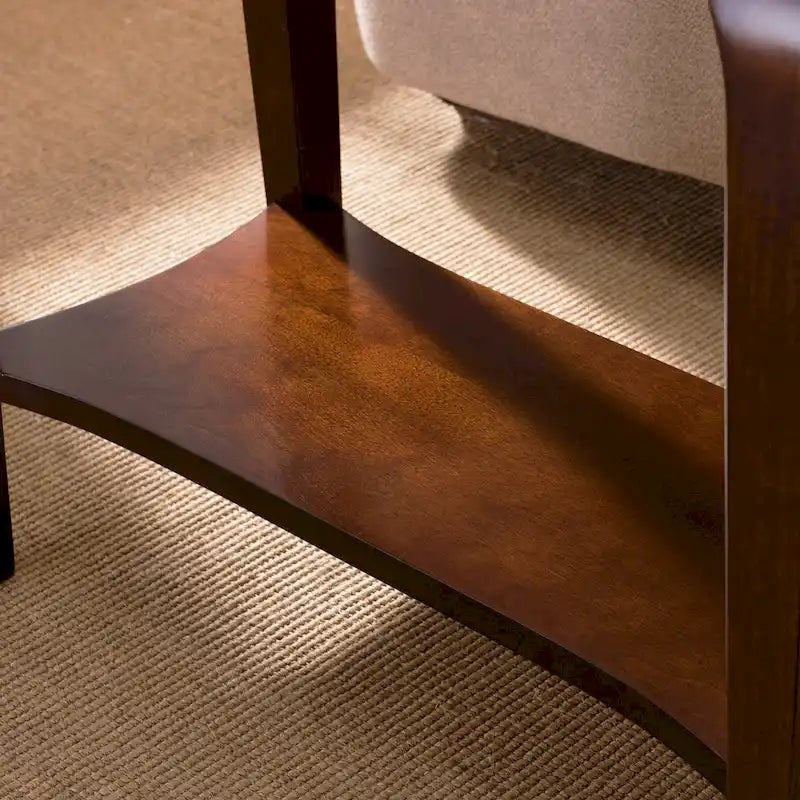 Tavolino Stretto in Legno Grigio per Poltrona