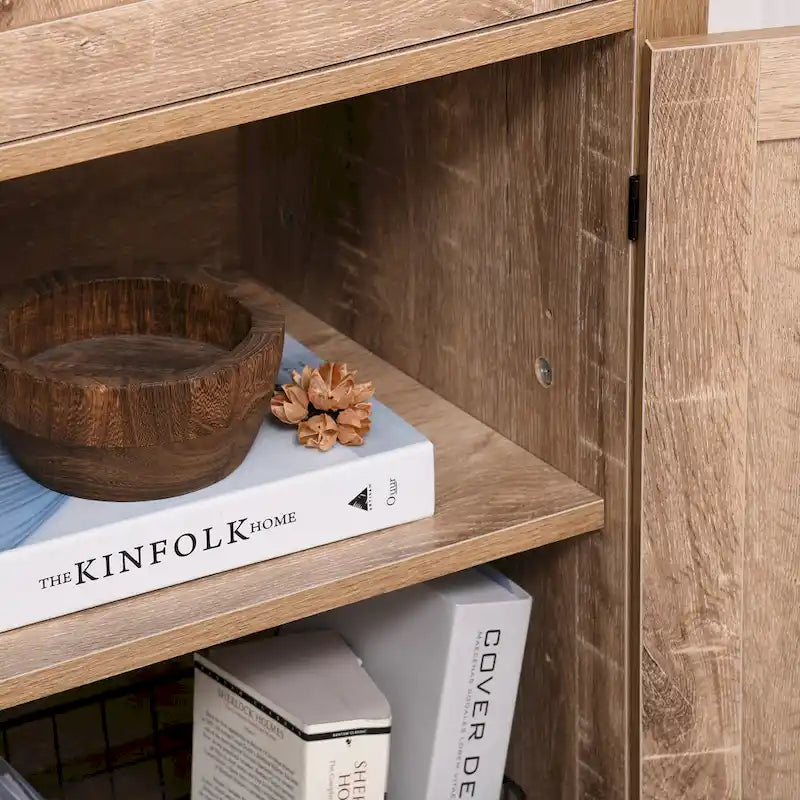 Mobile contenitore rustico con anta a scomparsa/Madia moderna stile "farmhouse" per cucina e sala da pranzo