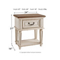   Nettle Bank 1-drawer Chipped White and Brown Wood Nightstand