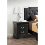 Comodino tradizionale Louis Philippe in legno con 2 cassetti