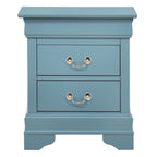 Comodino tradizionale Louis Philippe in legno con 2 cassetti