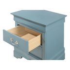 Comodino tradizionale Louis Philippe in legno con 2 cassetti