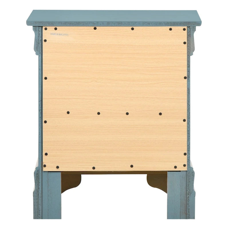 Comodino tradizionale Louis Philippe in legno con 2 cassetti