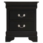 Comodino tradizionale Louis Philippe in legno con 2 cassetti