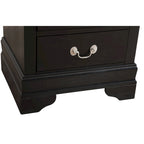 Comodino tradizionale Louis Philippe in legno con 2 cassetti