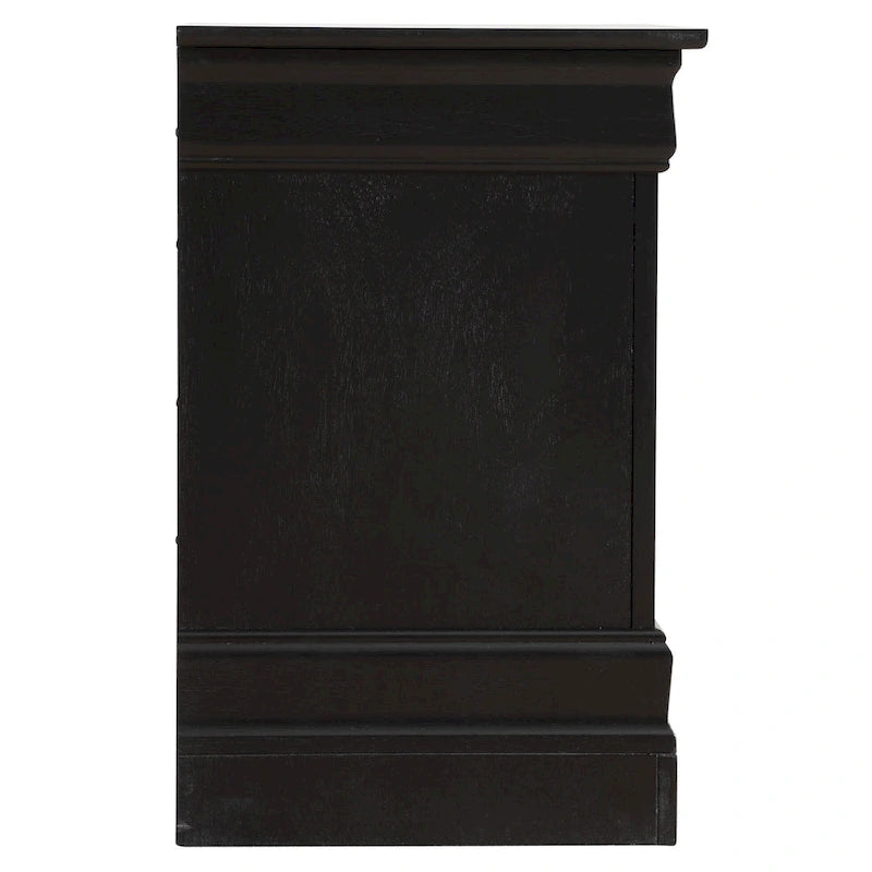 Comodino tradizionale Louis Philippe in legno con 2 cassetti