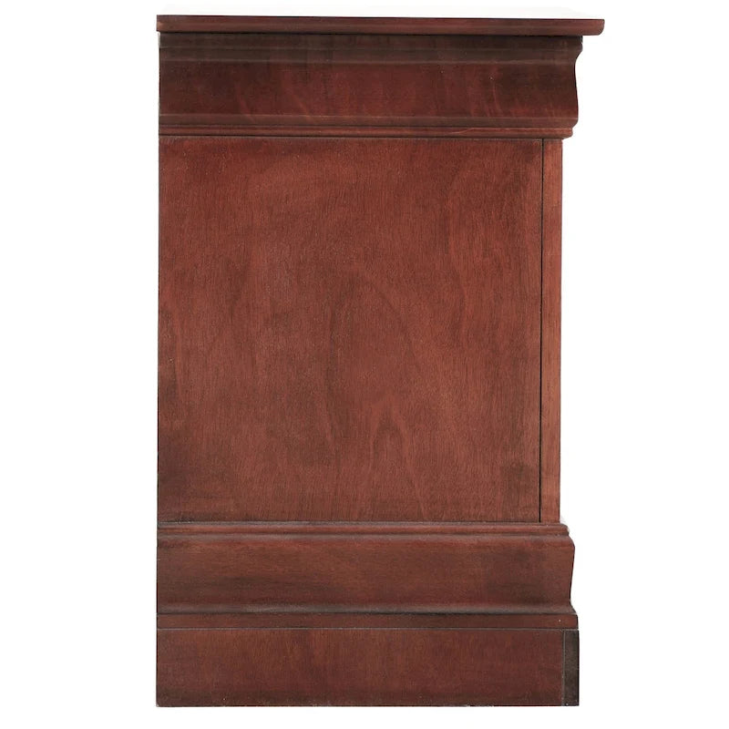 Comodino tradizionale Louis Philippe in legno con 2 cassetti