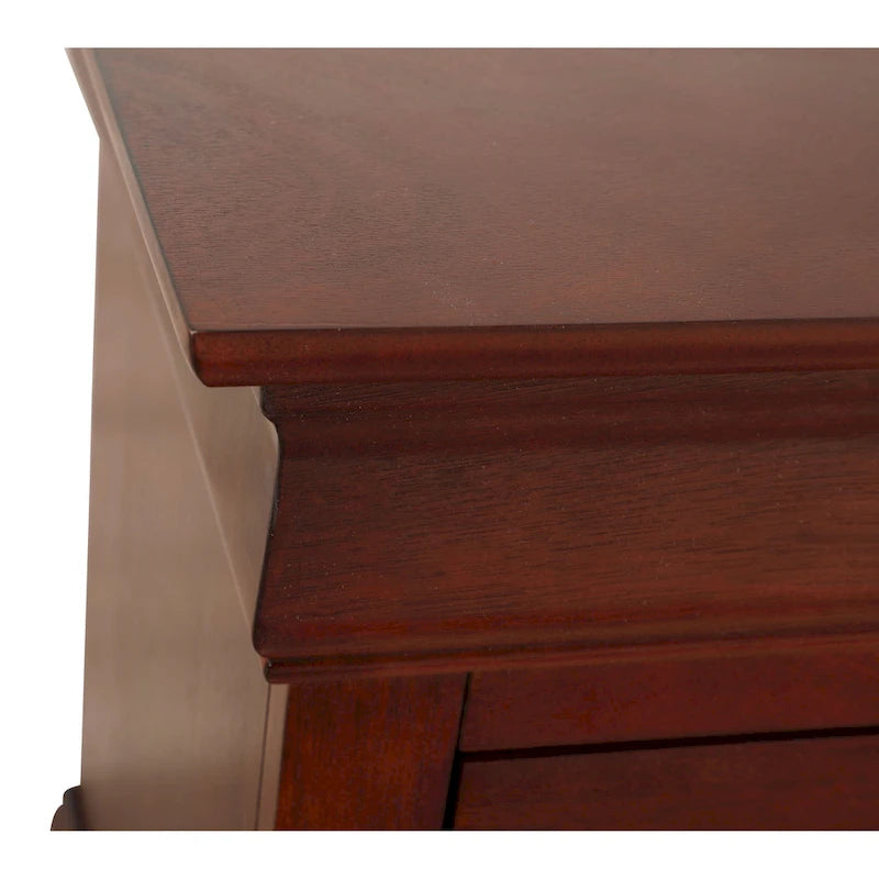 Comodino tradizionale Louis Philippe in legno con 2 cassetti