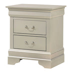 Comodino tradizionale Louis Philippe in legno con 2 cassetti