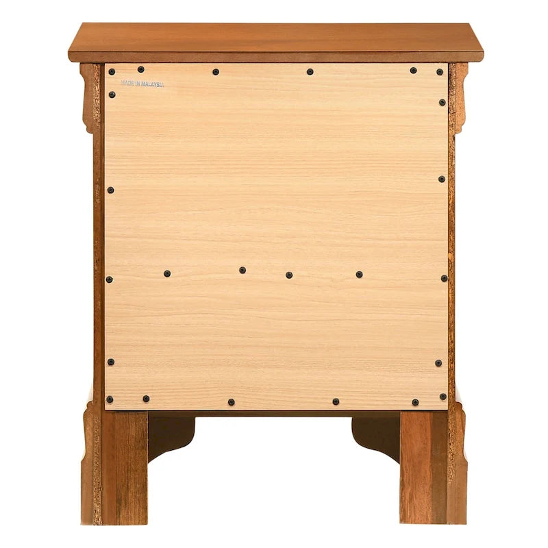 Comodino tradizionale Louis Philippe in legno con 2 cassetti