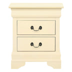 Comodino tradizionale Louis Philippe in legno con 2 cassetti